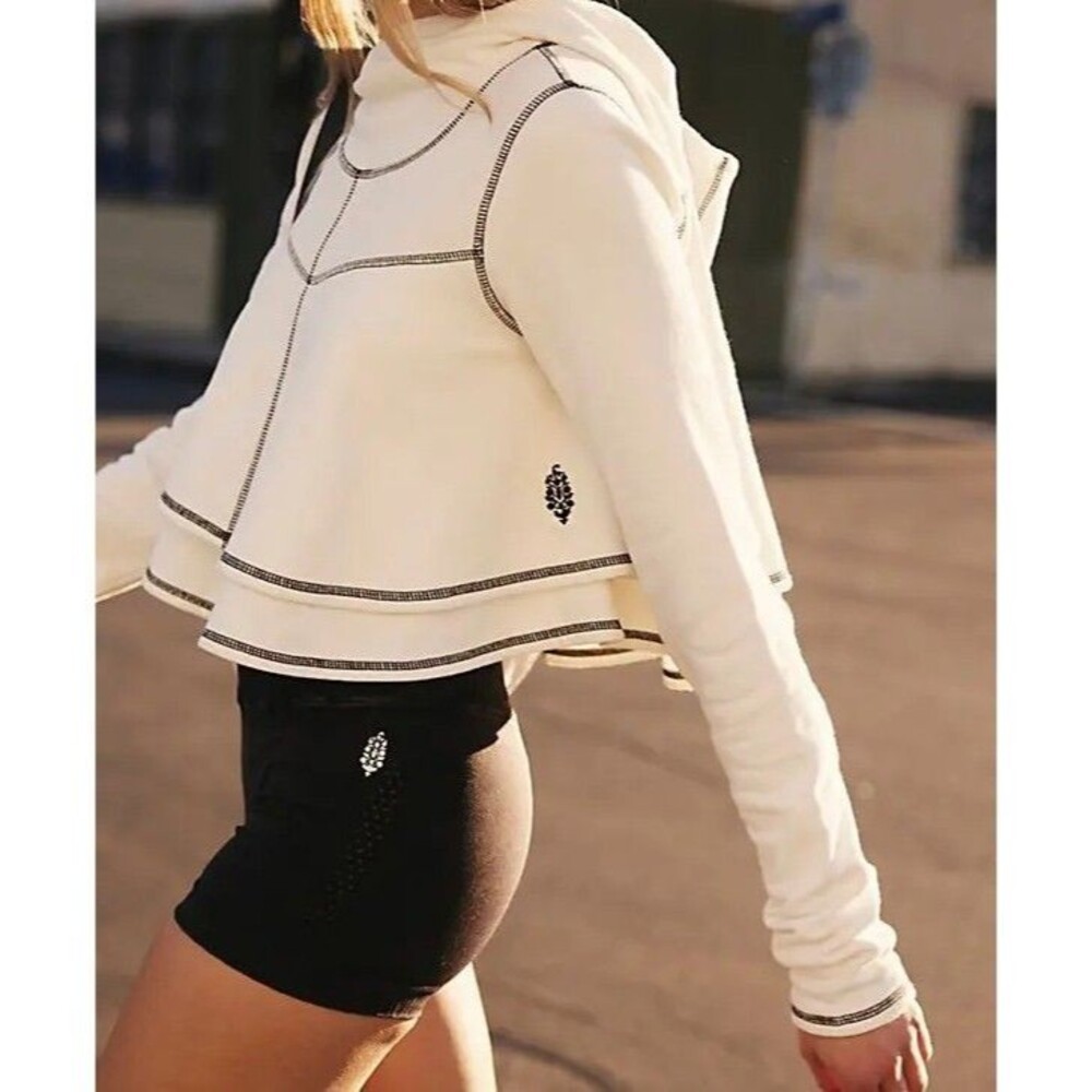 Free People FP Movement First Place Pullover Hoodie Cropped Top White XL 286374 - Picture 1 of 9